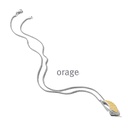 Collier bicolore en Argent rhodié 925/1000, plaqué or et Oxyde de zirconium 45cm (BA076)
