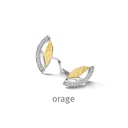 Boucles d'oreilles bicolores en Argent rhodié 925/1000, plaqué or et Oxyde de zirconium (BA078)
