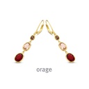 Boucles d'oreilles pendantes plaqué or jaune & Oxyde de zirconium multicolores (BA102)