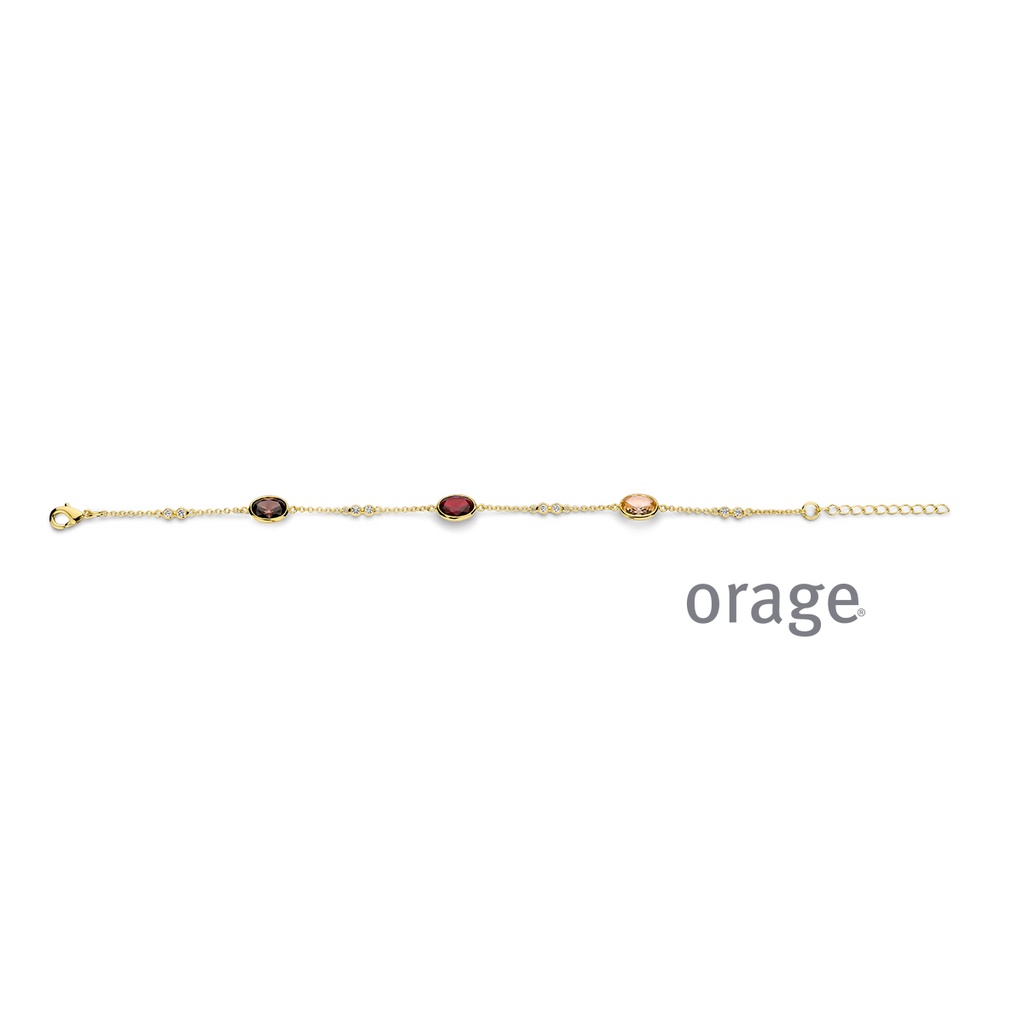 Bracelet plaqué or jaune & Oxyde de zirconium multicolores 20cm (BA103)