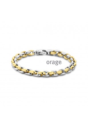 Bracelet en argent rhodié 925/1000 bicolore jaune 