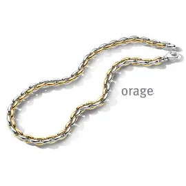 Collier en argent rhodié bicolore - 45 cm (AT069/45)