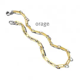 Collier en acier bicolore - 48cm (AT143)