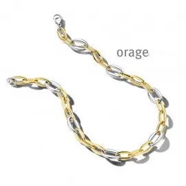 Collier acier bicolore - 48cm (AT147/48)