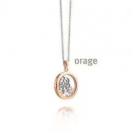 Collier en acier inoxydable bicolore - 45cm (AC131)