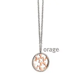 Collier baroque en argent rhodié 925/1000 bicolore - 42cm (AA152)