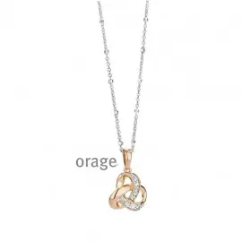 Collier noeud celtique bicolore en argent rhodié 925/1000 - 42cm (AF020)