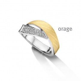 Bague en argent 925/1000 bicolor jaune (52-60) [AW097]