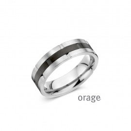 Bague hommes acier bicolore (58-68) [AW148]