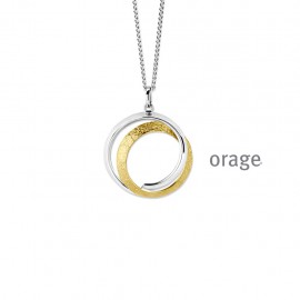 Collier rond bicolore en argent rhodié 925/1000 et plaqué or (AW329)