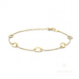 Bracelet Octagone Or Jaune 18K 16+2cm 