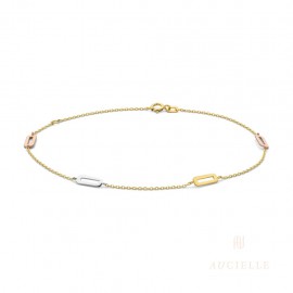 Bracelet rectangulaire Or Multicolore 17+3cm