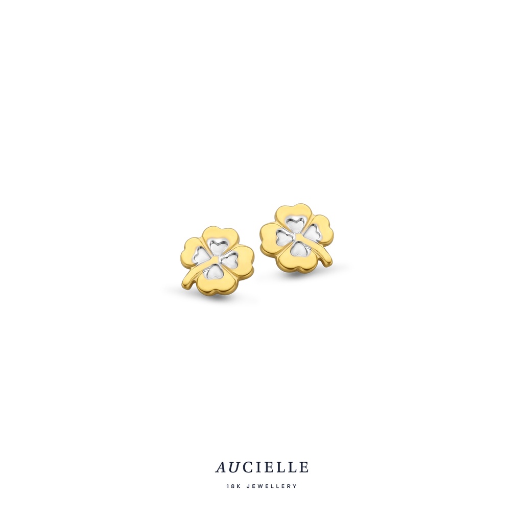 Boucles d'oreilles Or Multicolore trèfle