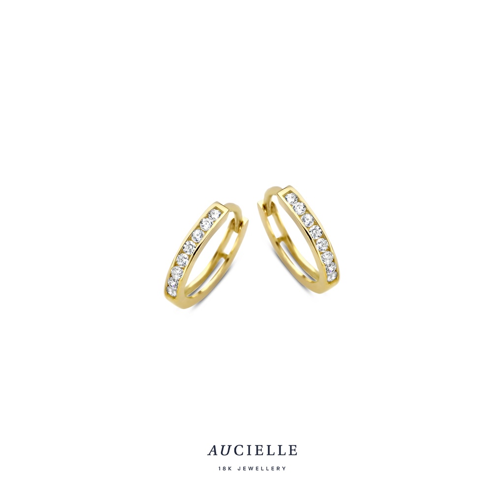 Créoles Or Jaune 18K Oxyde de zirconium