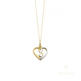 Pendentif Or bicolore coeur infini