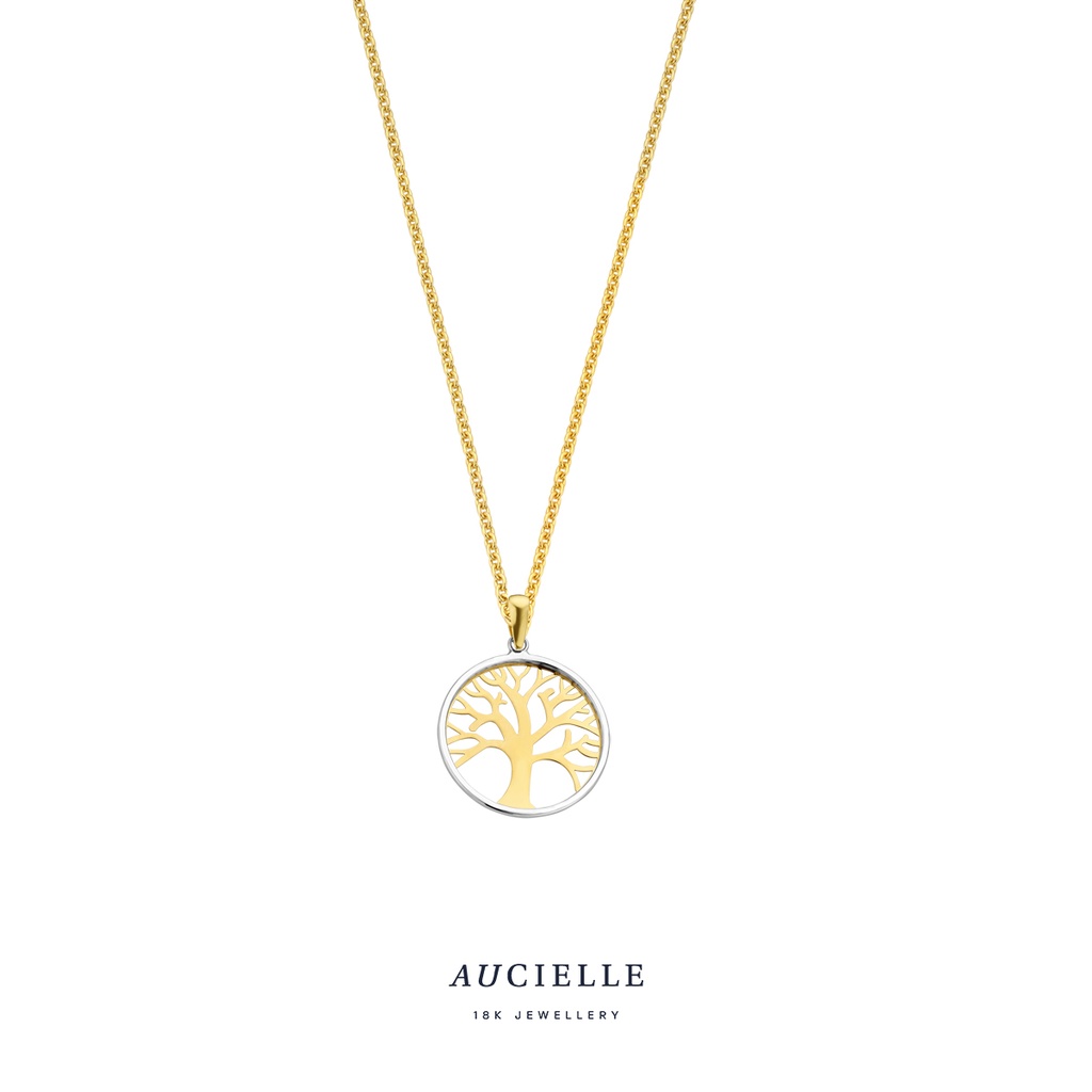 Pendentif Or bicolore arbre de vie 