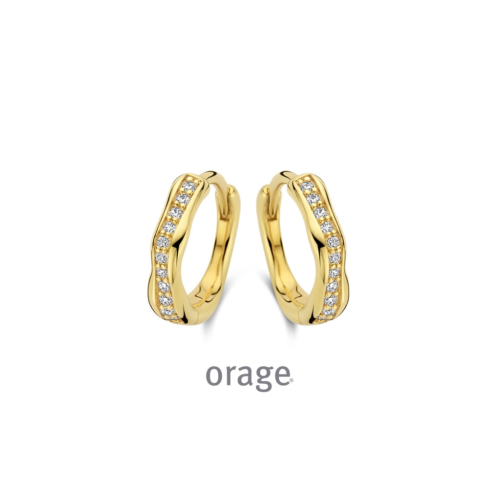 Boucles d'oreilles plaqué or jaune Oxyde de zirconium (BA012)