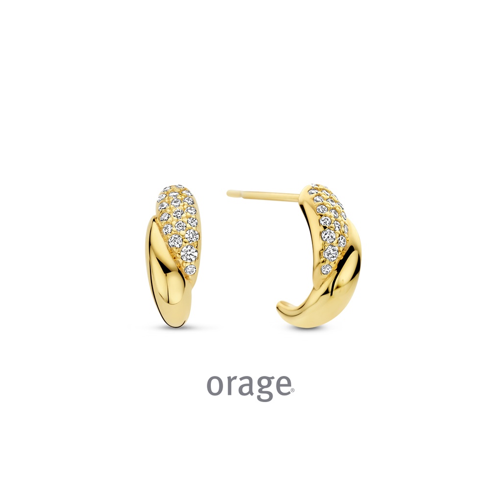 Boucles d'oreilles plaqué or jaune Oxyde de zirconium (BA041)
