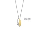 Collier bicolore en Argent rhodié 925/1000, plaqué or et Oxyde de zirconium 45cm (BA076)