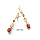 Boucles d'oreilles pendantes plaqué or jaune & Oxyde de zirconium multicolores (BA102)