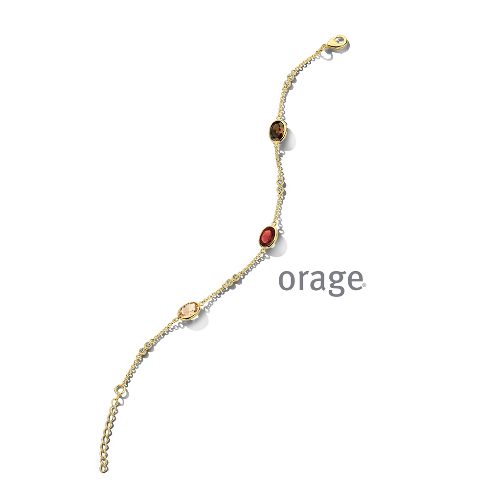 Bracelet plaqué or jaune & Oxyde de zirconium multicolores 20cm (BA103)