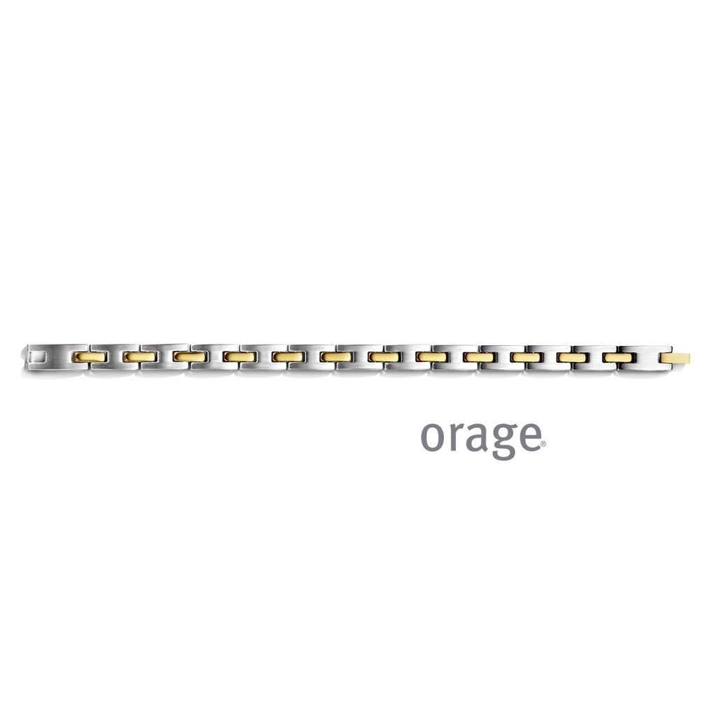 Bracelet pour hommes en acier inoxydable bicolore jaune 21cm (BA171)