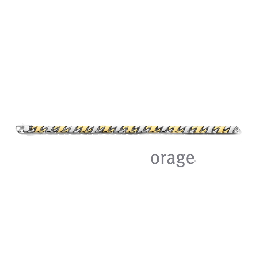 Bracelet pour hommes en acier inoxydable bicolore  21cm (BA187)