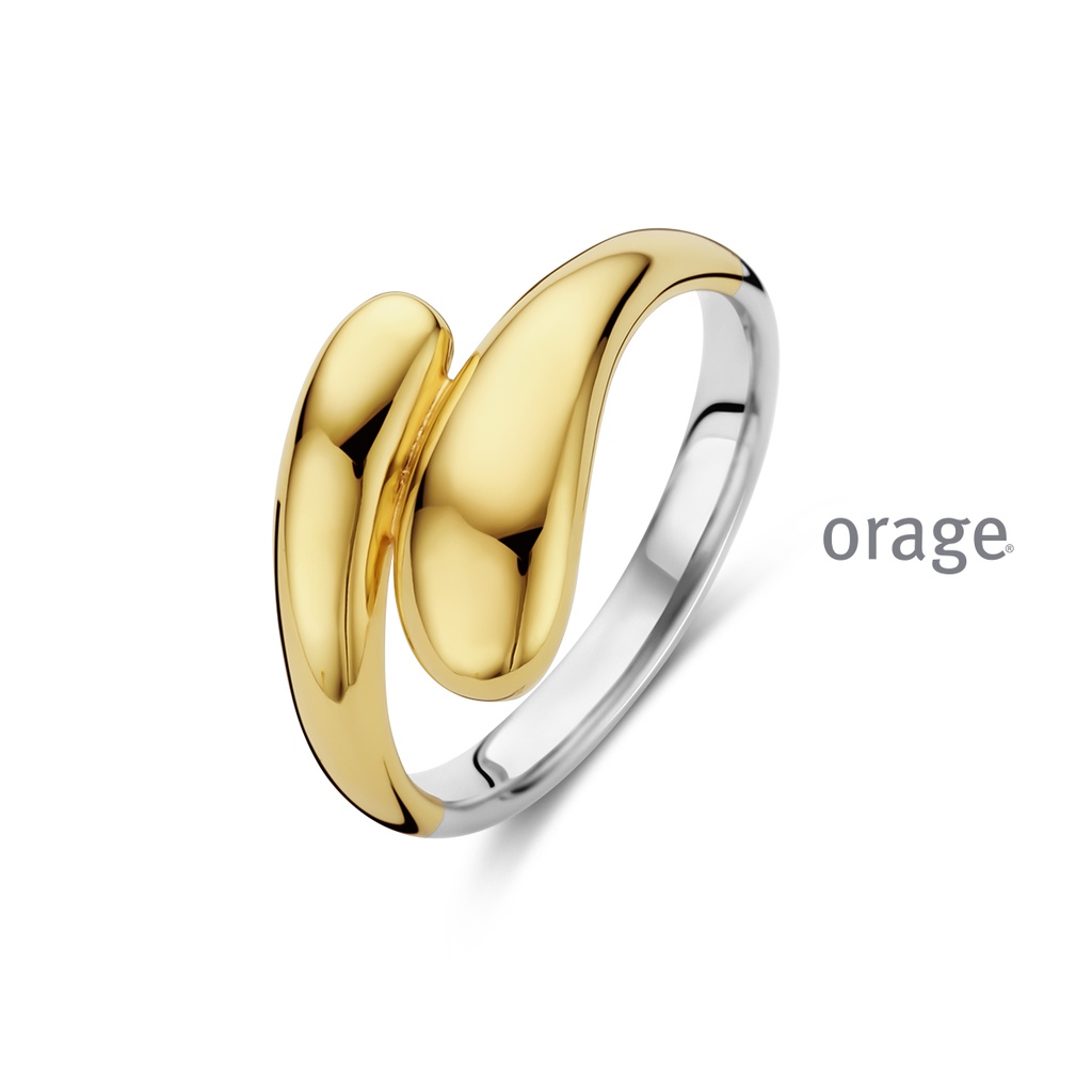Bague bicolore jaune Argent rhodié 925/1000 & plaqué or (BA043) (52-60)