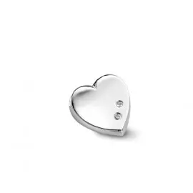 [V207] Pendentif coeur en argent rhodié 925/1000 et oxydes de zirconium