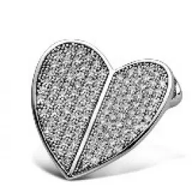 [OLX P92] Pendentif coeur perlé en argent rhodié 925/1000