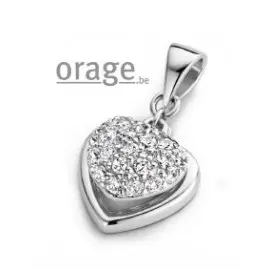 [V623] Pendentif coeur argent rhodié 925/1000 