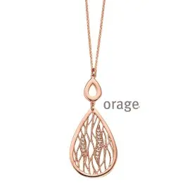 [AA154] Collier plaqué or rose avec pendentif floral - 42cm
