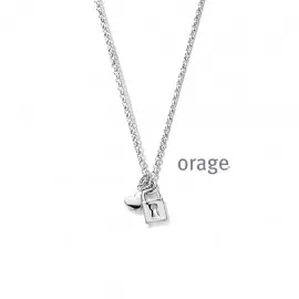 [AS312] Collier coeur en argent rhodié 925/1000  - 45cm (AS312)