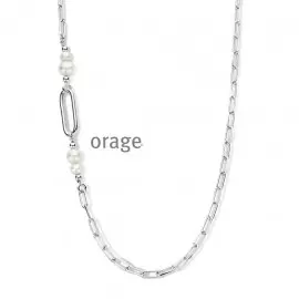 [AT031] Collier perle en argent rhodié 925/1000 - 45cm (AT031)