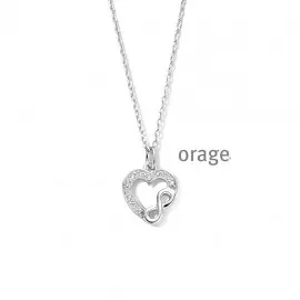 [AS337] Collier coeur infinity en argent rhodié 925/1000 et oxydes de zirconium - 45cm (AS337)