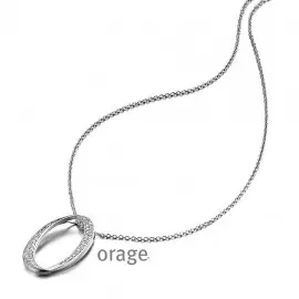[AM029] Collier en argent rhodié 925/1000 et oxydes de zirconium - 45cm (AM029)