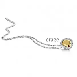 [AM092] Collier en argent rhodié 925/1000 et oxydes de zirconium - 45cm (AM092)