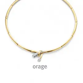 [AS118] Collier rigide plaqué or jaune et oxydes de zirconium - 45cm (AS118)