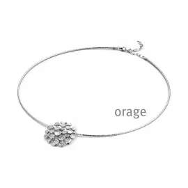 [AR117] Collier en argent rhodié 925/1000 et oxydes de zirconium - 45 cm (AR117)