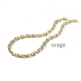 [AS453] Collier en acier jaune maille "Tiffany's" 5mm - 47cm (AS453)