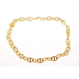 [K/2183/50] Collier acier jaune grains de café ajouré - 50cm (K/2183/50)