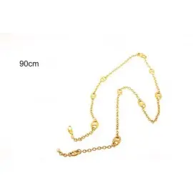 [K/2185/90] Collier sautoir en acier inoxydable jaune - 90cm (K/2185/90)