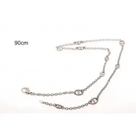 [K/2186/90] Collier sautoir en acier inoxydable - 90cm (K/2186/90)
