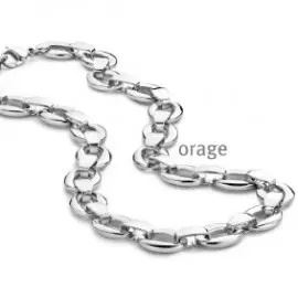 [X210]  Collier en Acier inoxydable maille ovale - 45cm (X210)