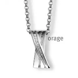 [U28] Collier X en argent rhodié 925/1000 - 42cm (U28)