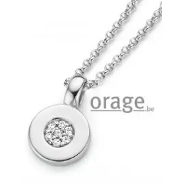 [V648] Collier rond avec cristaux en argent rhodié 925/1000 - 42cm (V648)