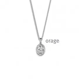[AP013] Collier en argent rhodié 925/1000 et oxydes de zirconium - 50cm (AP013)