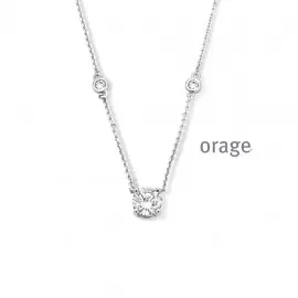 [AT158] Collier en argent rhodié 925/1000 et oxydes de zirconium - 45cm (AT158)