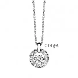 [AD037 - V819] Collier en argent rhodié 925/1000 avec oxyde de zirconium mobile - 45cm (AD037 - V819)