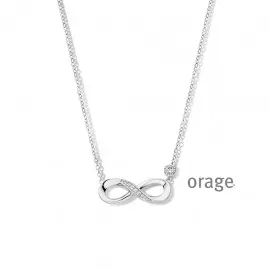 [AS339] Collier infinity en argent rhodié 925/1000 et oxydes de zirconium - 45cm (AS339)